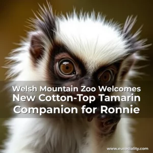 Read more about the article Welsh Mountain Zoo Welcomes New Cotton-Top Tamarin Companion for Ronnie