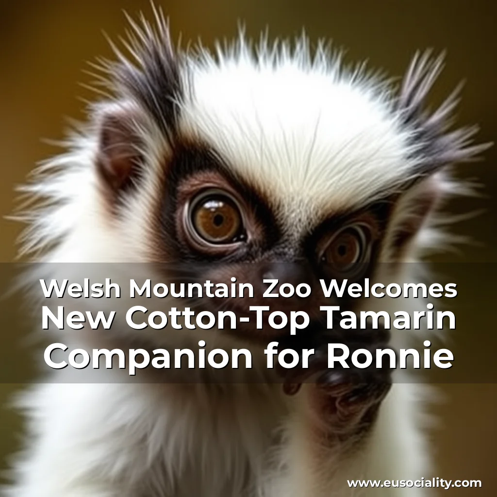 Read more about the article Welsh Mountain Zoo Welcomes New Cotton-Top Tamarin Companion for Ronnie